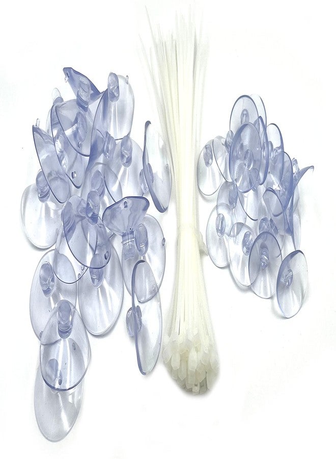 Pitertul Aquarium Suction Cups,20Pcs 25mm/0.98inch + 20Pcs 35mm/1.37inch Fish Tank Suction Cups with Adjustable Cable Ties for Aquarium Fish Tank Plants, Planter, Binding Moss Shrimp Nest - Image 3